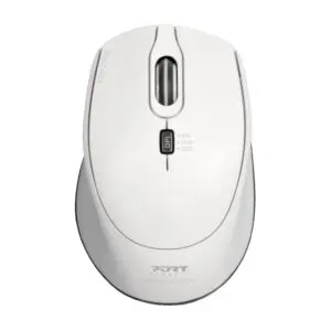 Port Connect Silent 1600DPI 3 Button Wireless Mouse - White
