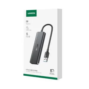 UGREEN 4-in-1 USB 3.0 Hub - High-Speed 5Gbps Data Transfer - Grey
