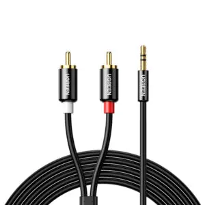 UGREEN AV116 RCA to AUX 3.5mm Audio Cable 1M - Black