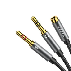 UGREEN UV140 AUX 3.5mm Audio Splitter Cable - Black/Grey
