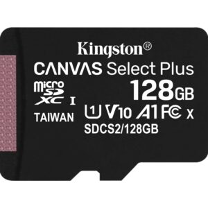 KINGSTON 128GB CANVAS SELECT PLUS 100R A1 C10 MICOSD CARD