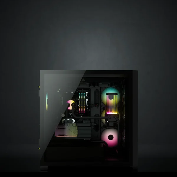 5000X RGB Black Tempered Glass Mid-Tower; 2x 3.5'' |  4x 2.5'' Drive Bays; Up to 360mm Radiator compatible; 3x 120mm fan incl - Image 6