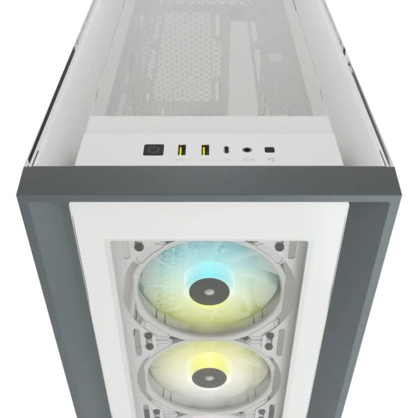 5000X RGB White Tempered Glass Mid-Tower; 2x 3.5'' |  4x 2.5'' Drive Bays; Up to 360mm Radiator compatible; 3x 120mm fan incl - Image 2