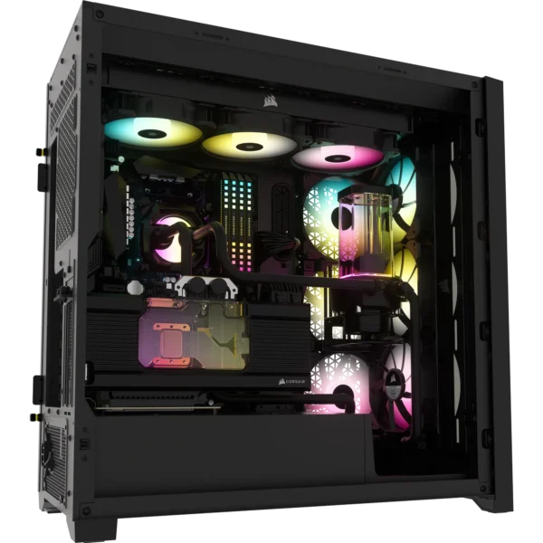 5000X RGB Black Tempered Glass Mid-Tower; 2x 3.5'' |  4x 2.5'' Drive Bays; Up to 360mm Radiator compatible; 3x 120mm fan incl - Image 8