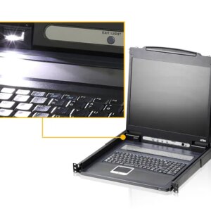 ATEN 8P PS/2-USB VGA 19'' LCD KVM Switch W/(USA KB/SPKB)/W/(US/EU) CORD