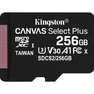 KINGSTON 256GB MICSDXC CANVAS SELECT PLUS 100R A1 C10 CARD + ADP