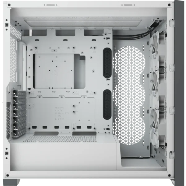 5000X RGB White Tempered Glass Mid-Tower; 2x 3.5'' |  4x 2.5'' Drive Bays; Up to 360mm Radiator compatible; 3x 120mm fan incl - Image 16