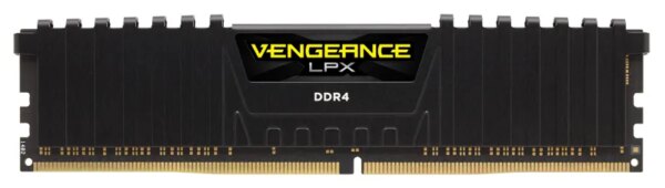 Corsair VENGEANCEÂ® LPX 8GB (1 x 8GB) DDR4 DRAM 3000MHz C16 Memory Module16-20-20-38; 1.2V; Black