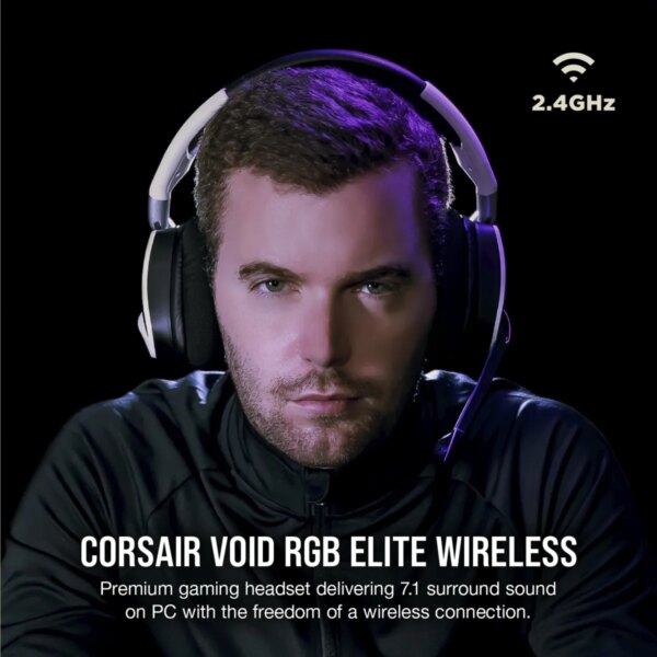 Void RGB Elite Wireless RGB White Headset; 7.1 50mm Audio Drivers; Unidirectional Noise-Cancelling; Detachable Mic - Image 9
