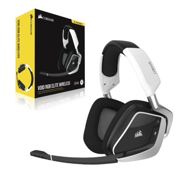 Void RGB Elite Wireless RGB White Headset; 7.1 50mm Audio Drivers; Unidirectional Noise-Cancelling; Detachable Mic - Image 2