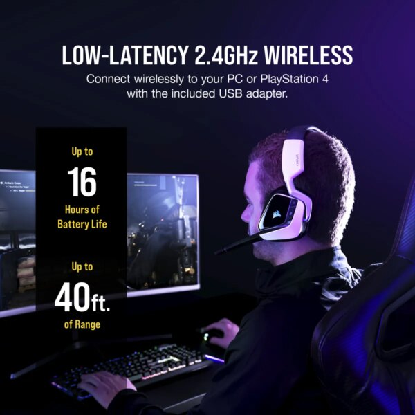 Void RGB Elite Wireless RGB White Headset; 7.1 50mm Audio Drivers; Unidirectional Noise-Cancelling; Detachable Mic - Image 17