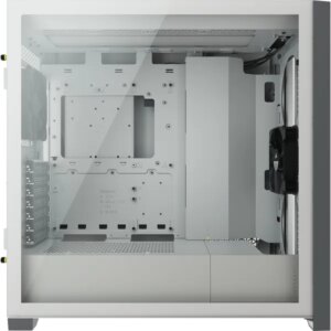 5000D Airflow White Tempered Glass Mid-Tower - 2x3.5''; 4x2.5''; Up to 360mm Liquid Coolers - ATX Chassis