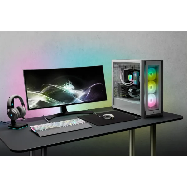 5000X RGB White Tempered Glass Mid-Tower; 2x 3.5'' |  4x 2.5'' Drive Bays; Up to 360mm Radiator compatible; 3x 120mm fan incl - Image 24