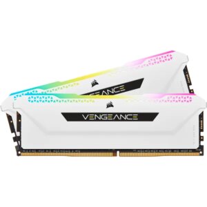 Corsair VENGEANCEÂ® RGB PRO SL 16GB (2 x 8GB) DDR4 DRAM 3200MHz C16 Memory Kit; 18-22-22-42; 1.35; White