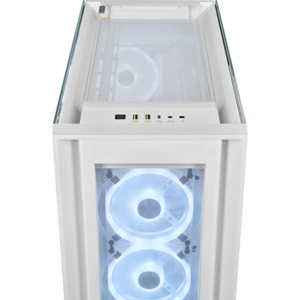 iCUE 5000X RGB QL Edition True White Mid-Tower ATX Case; 2x 3.5'' |  4x 2.5'' Drive Bays; Up to 360mm Radiator compatible. - Image 12