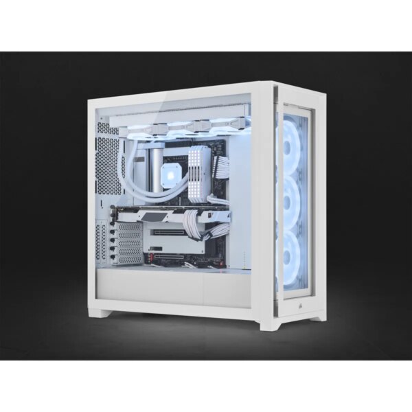 iCUE 5000X RGB QL Edition True White Mid-Tower ATX Case; 2x 3.5'' |  4x 2.5'' Drive Bays; Up to 360mm Radiator compatible. - Image 9