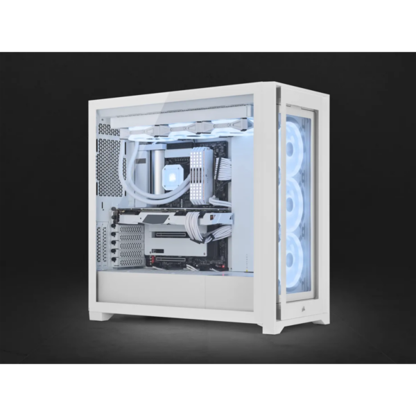 iCUE 5000X RGB QL Edition True White Mid-Tower ATX Case; 2x 3.5'' |  4x 2.5'' Drive Bays; Up to 360mm Radiator compatible. - Image 10