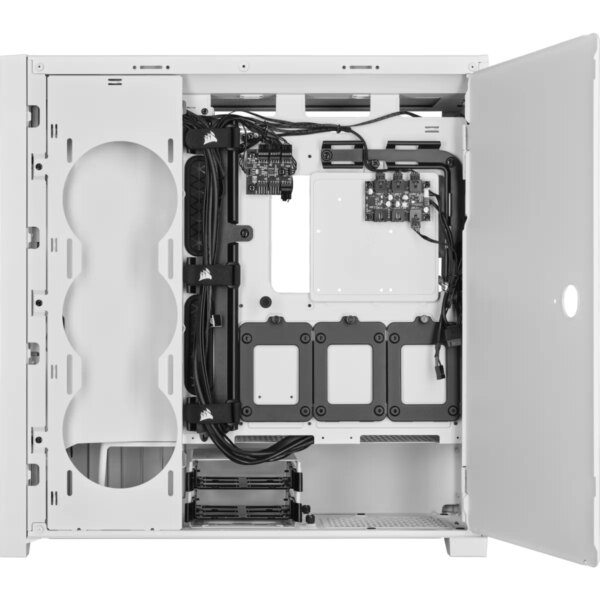 iCUE 5000X RGB QL Edition True White Mid-Tower ATX Case; 2x 3.5'' |  4x 2.5'' Drive Bays; Up to 360mm Radiator compatible. - Image 6