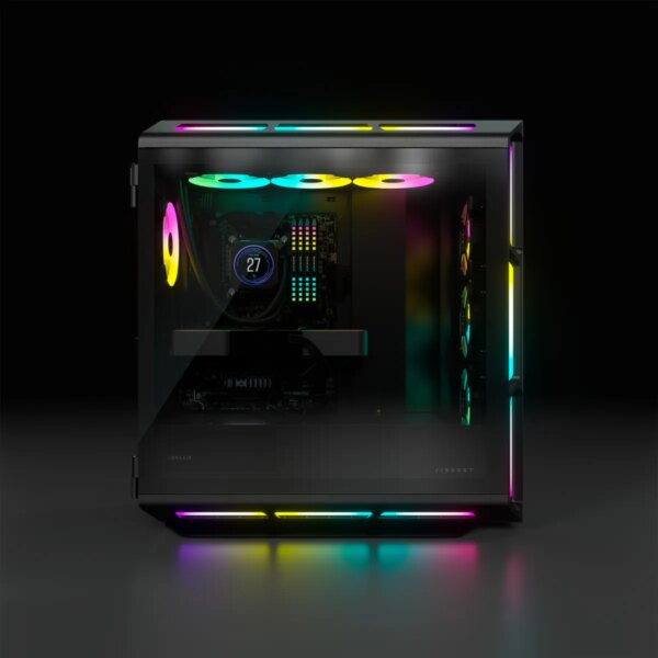 5000T RGB Black Tempered Glass Mid-Tower; 2x 3.5'' |  4x 2.5'' Drive Bays; Up to 360mm Radiator compatible; 4x 120mm fan incl - Image 5