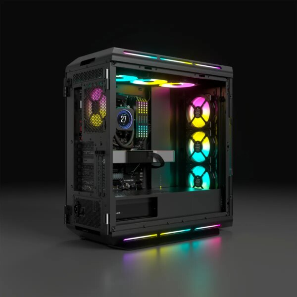 5000T RGB Black Tempered Glass Mid-Tower; 2x 3.5'' |  4x 2.5'' Drive Bays; Up to 360mm Radiator compatible; 4x 120mm fan incl - Image 2