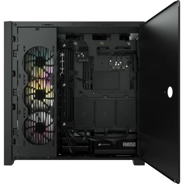 5000X RGB Black Tempered Glass Mid-Tower; 2x 3.5'' |  4x 2.5'' Drive Bays; Up to 360mm Radiator compatible; 3x 120mm fan incl - Image 19