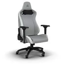 CORSAIR TC200 Leatherette Gaming Chair; Standard Fit; Light Grey/White