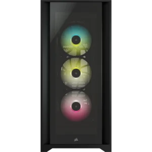 5000X RGB Black Tempered Glass Mid-Tower; 2x 3.5'' |  4x 2.5'' Drive Bays; Up to 360mm Radiator compatible; 3x 120mm fan incl