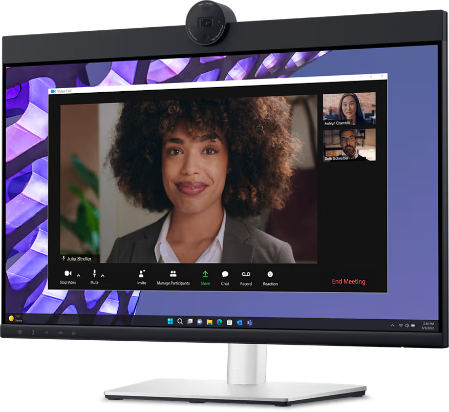 Dell 27 Inch Video Conferencing Monitor with Full HD Display and Built-in Webcam
