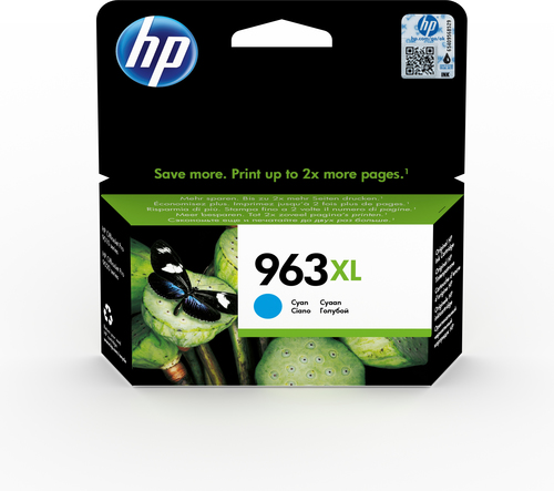 HP 963XL High Yield Cyan Original Ink Cartridge - Compatible with HP Printers for Vibrant Color Printing