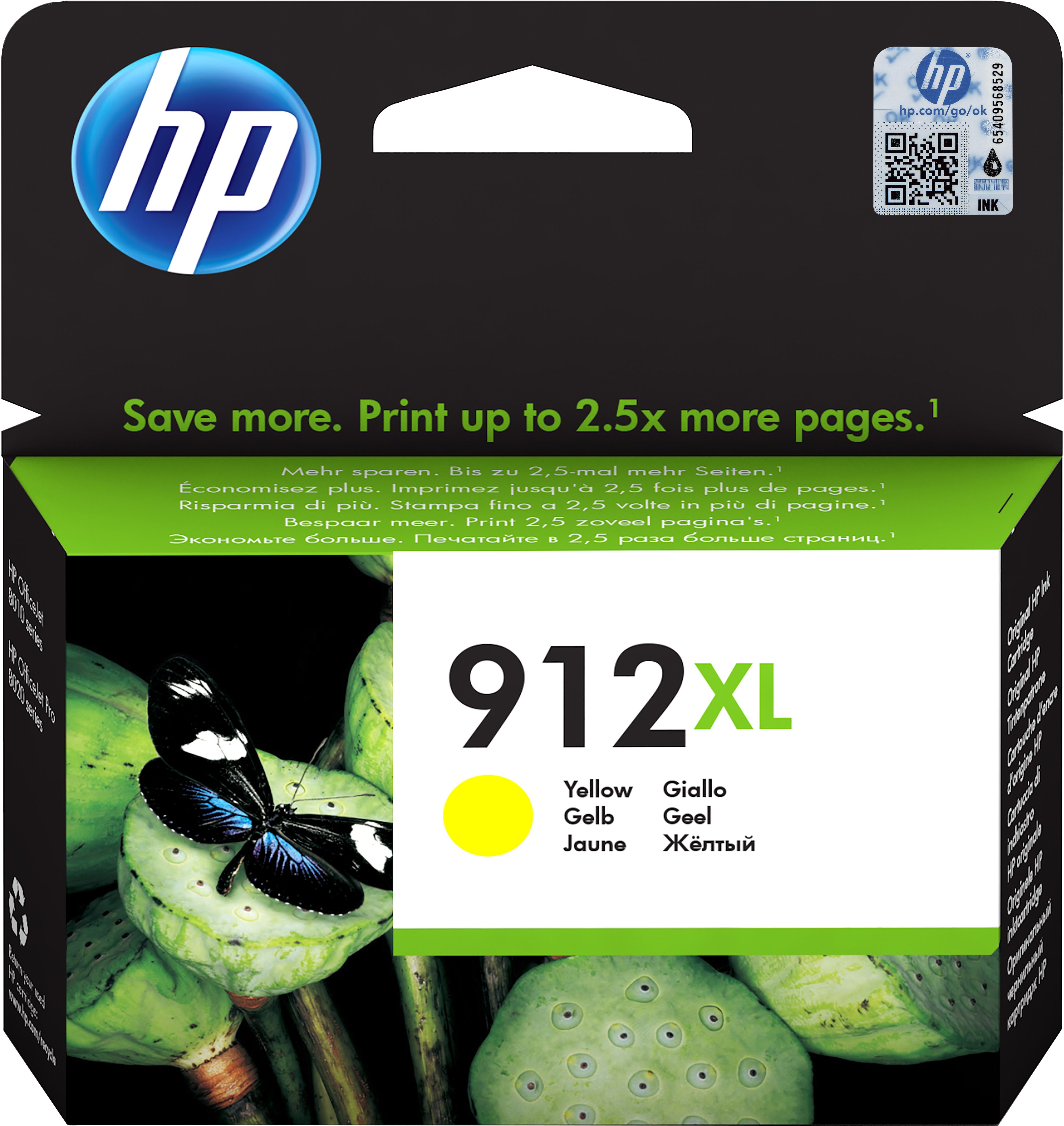 HP 912XL High Yield Yellow Original Ink Cartridge - Compatible with HP Printers for Vibrant Color Printing