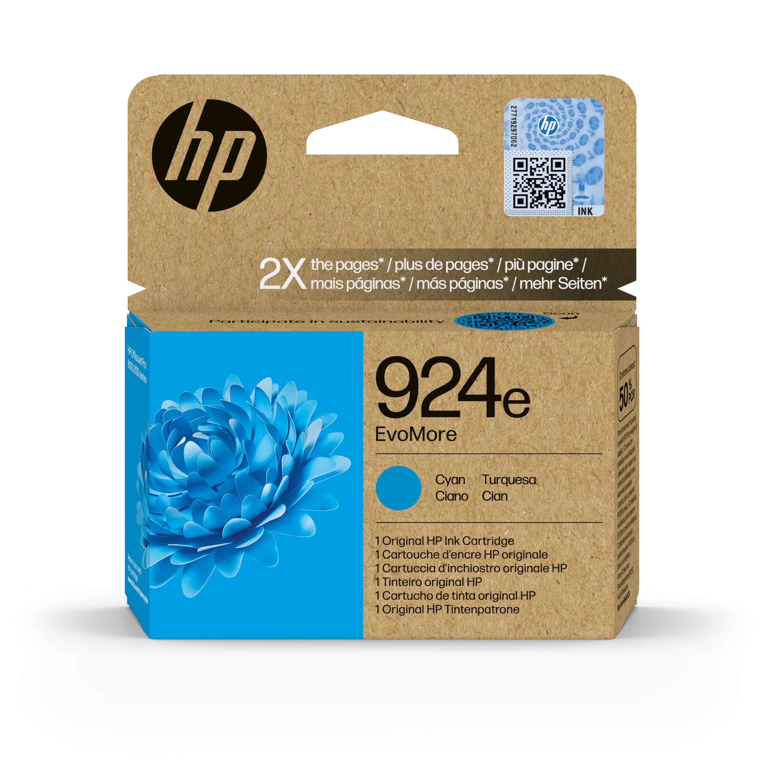 HP 925E Evomore Cyan Original Ink Cartridge - High-Quality Printing for HP Printers