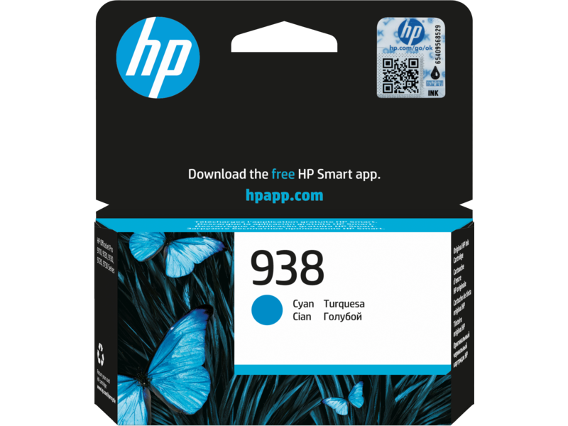 HP 938 Cyan Original Ink Cartridge - High-Quality Print