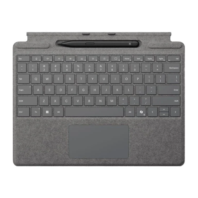 Microsoft Surface Pro Type Cover with Slim Pen 2 in Platinum - Premium Keyboard and Stylus Combo for Surface Pro Devices
