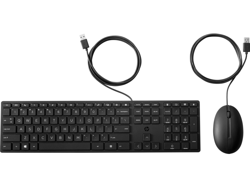 HP Wired 320MK Keyboard and Mouse Combo - Ergonomic Design