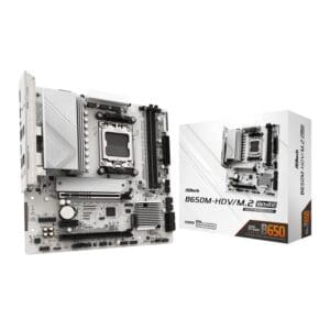 ASRock B650M-HDV/M.2 AM5 Micro-ATX Motherboard - White