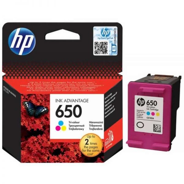 HP 650 Tri-Color Ink Cartridge - High-Quality Print