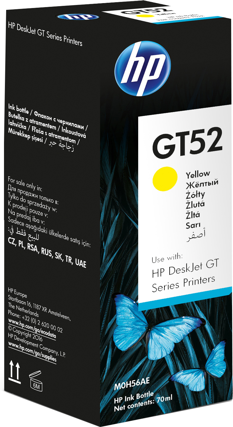HP GT52 Yellow Original Ink Bottle - High Yield
