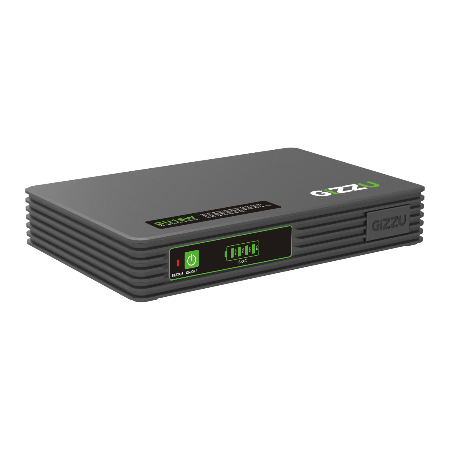 Gizzu SURF Simple 18W 55Wh LiFePO4 MINI DC UPS - Black we sell tech shop page