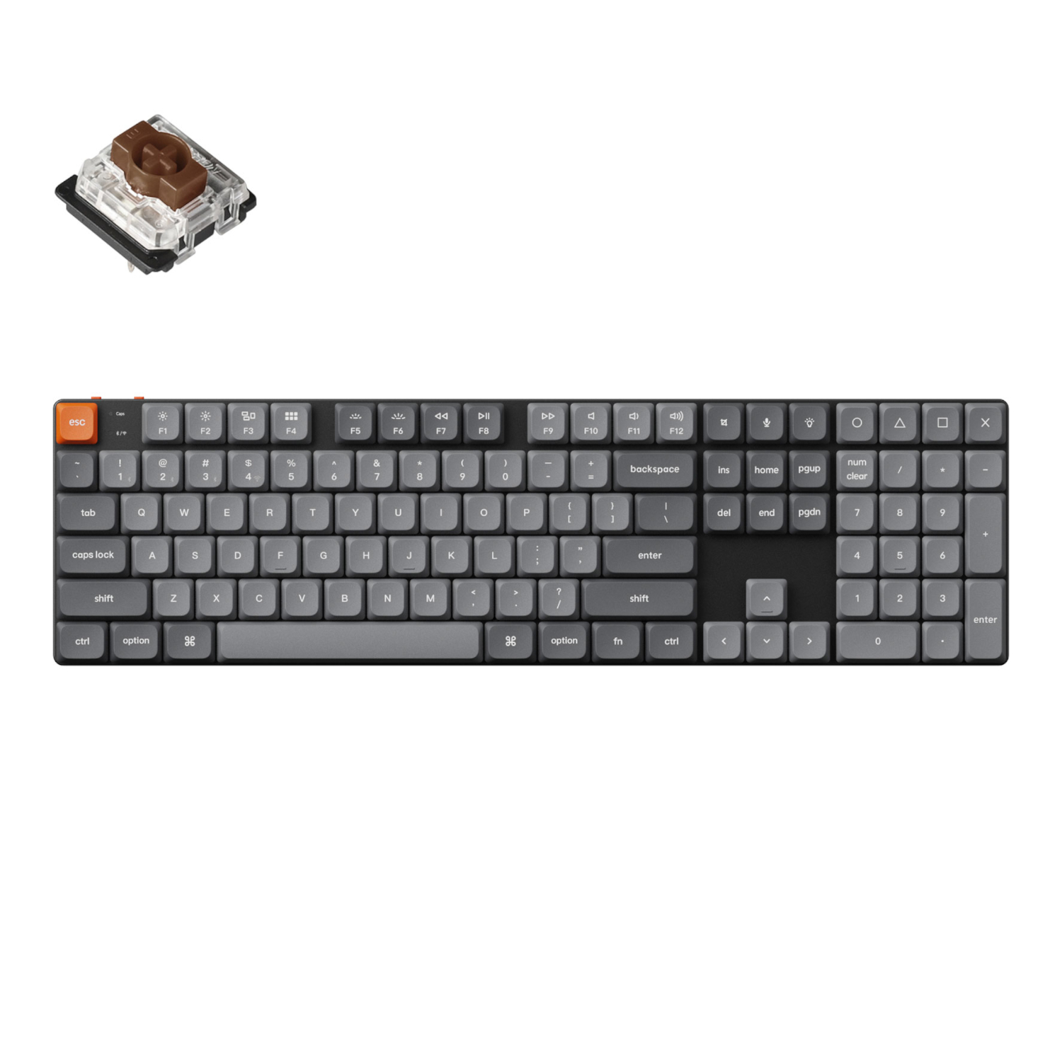 Keychron K5 Max QMK/VIA Full-sized Wireless Custom Mechanical Keyboard | BROWN Switches we sell tech shop page