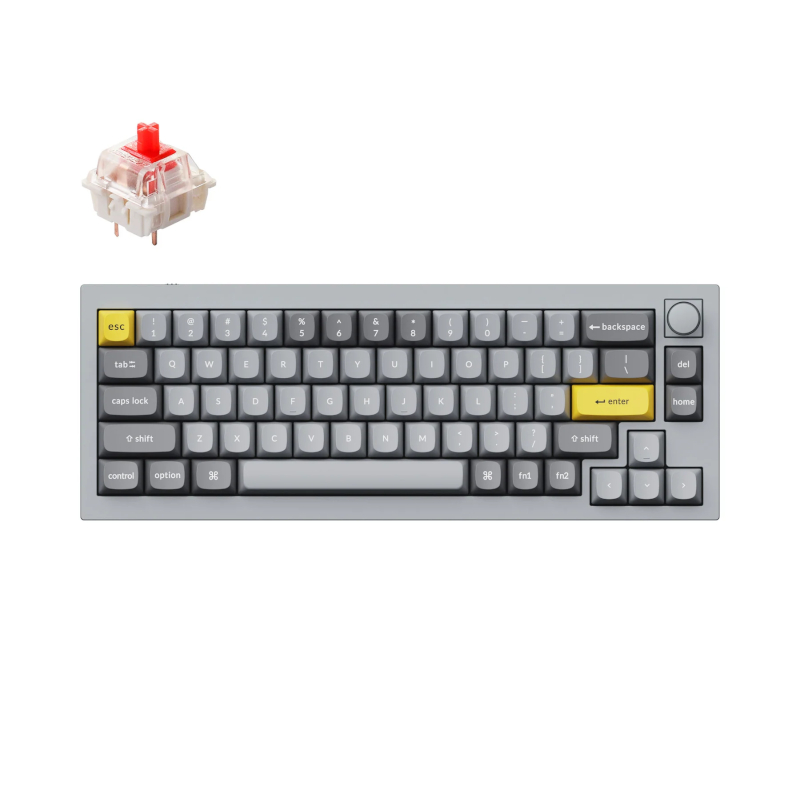 Keychron Q2 65% Red G Pro Switches Aluminium RGB Wired Keyboard - Grey we sell tech shop page
