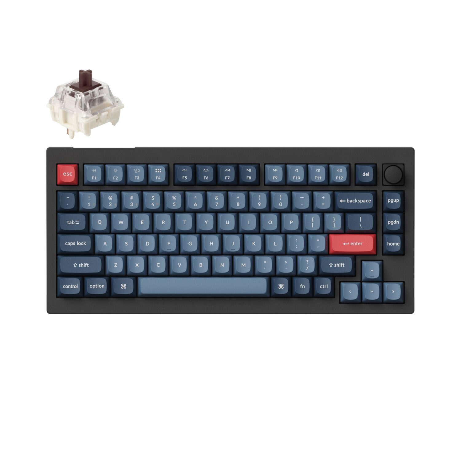 Keychron V1 Max QMK/VIA Wireless Custom Mechanical Keyboard | BROWN Switches – Black we sell tech shop page