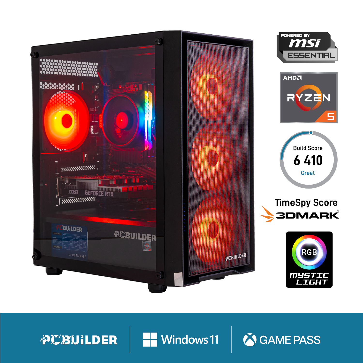 PCBuilder Ryzen 5 5500 SCOUT Windows 11 Gaming PC we sell tech shop page
