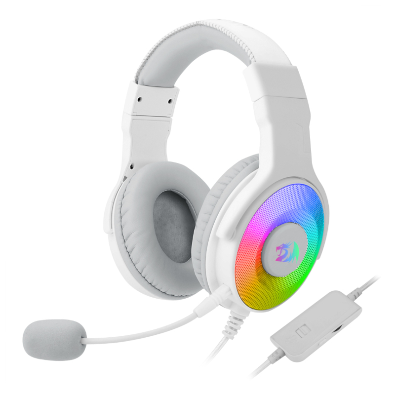 REDRAGON Over-Ear PANDORA USB (Power Only)|Aux (Mic and Headset) RGB Gaming Headset - White we sell tech shop page