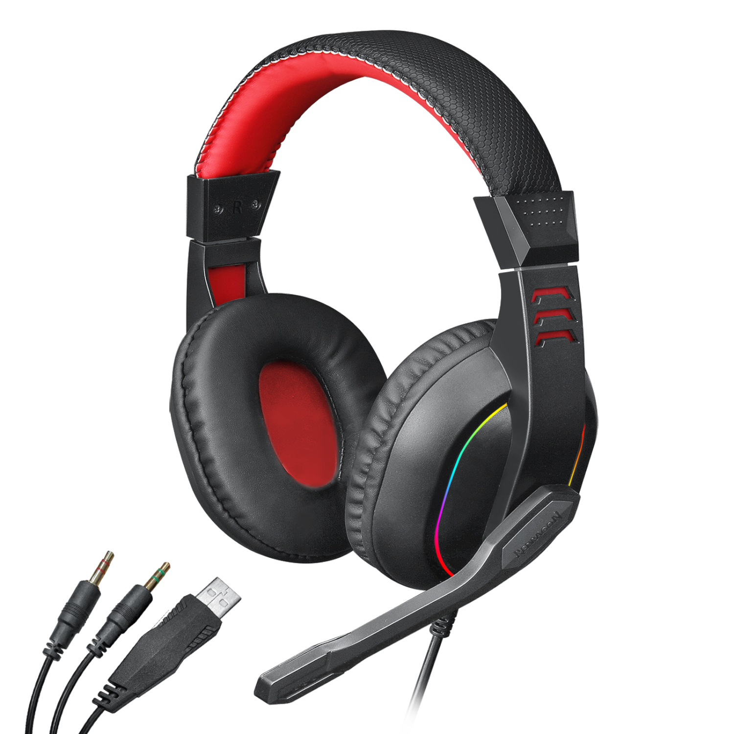Redragon Over-Ear ARES Aux RGB Gaming Headset - Black we sell tech shop page